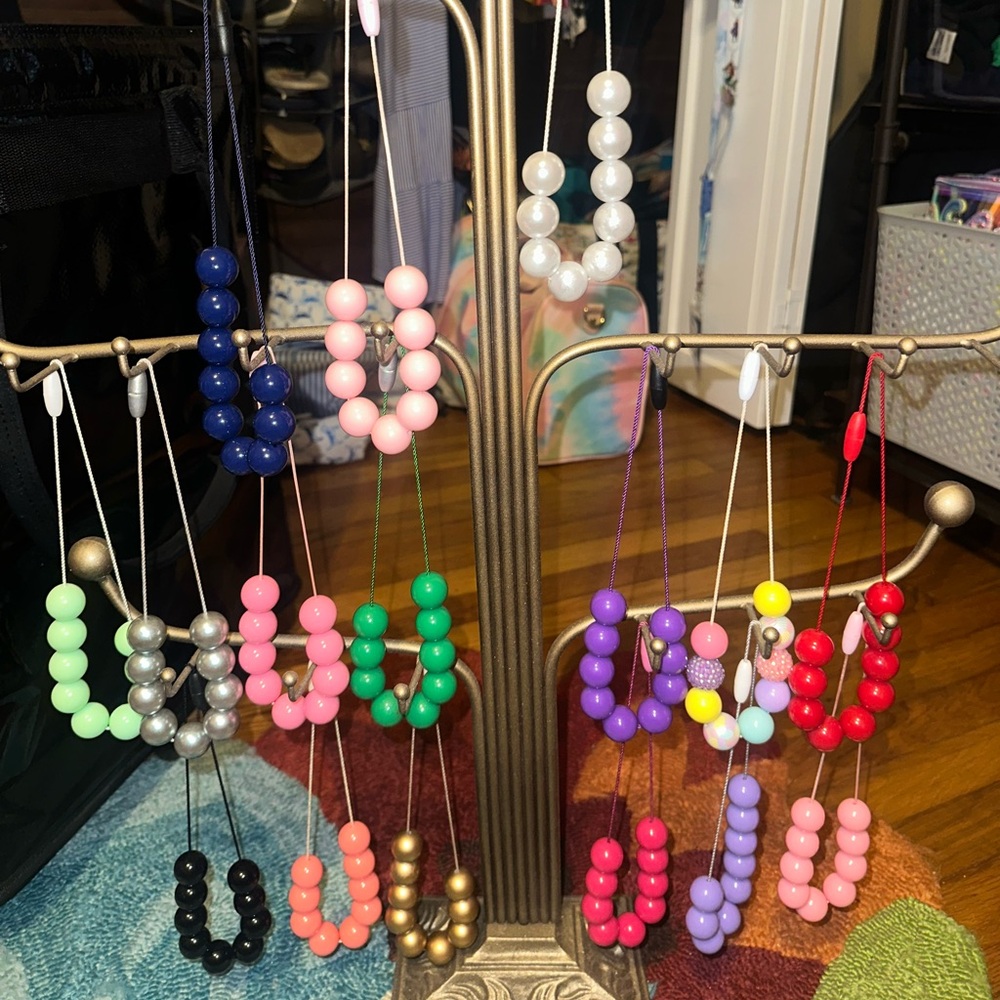Colorful Beaded Kids Necklaces - LOT of 16